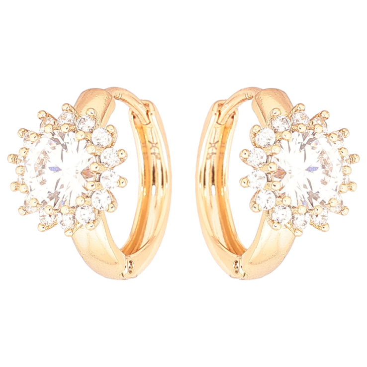 Сережки Xuping Позолота 18K колечка «Кришталеві квіточки» фото №10 Сережки Xuping Позолота 18K колечка «Кришталеві квіточки» фото №10