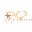 Серьги Xuping Позолота 18K колечки Цветочки с розовой эмалью фото №2