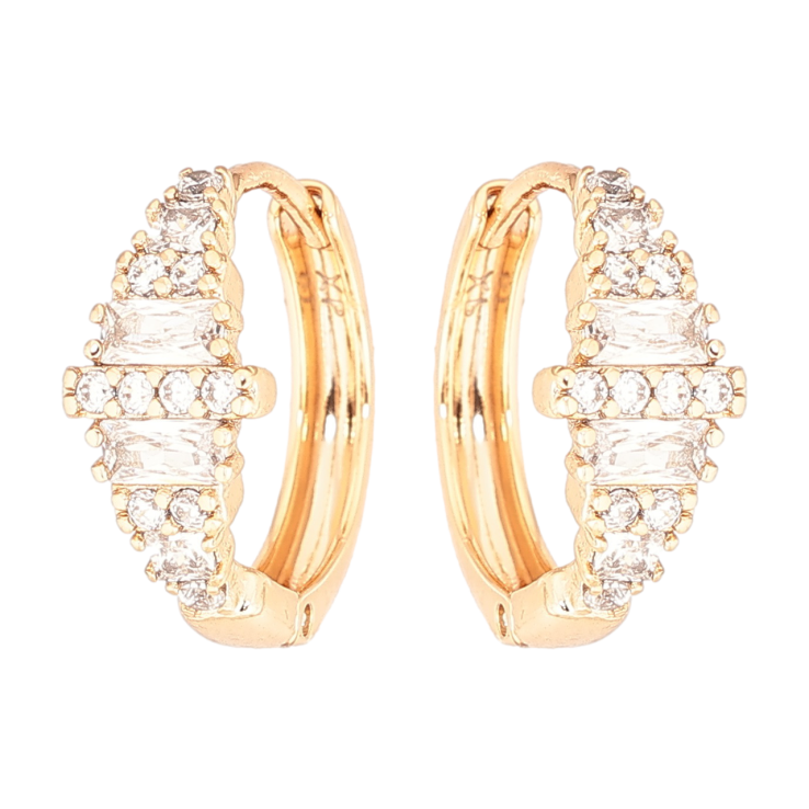 Серьги Xuping Позолота 18K колечки Инкрустация цирконием фото №11