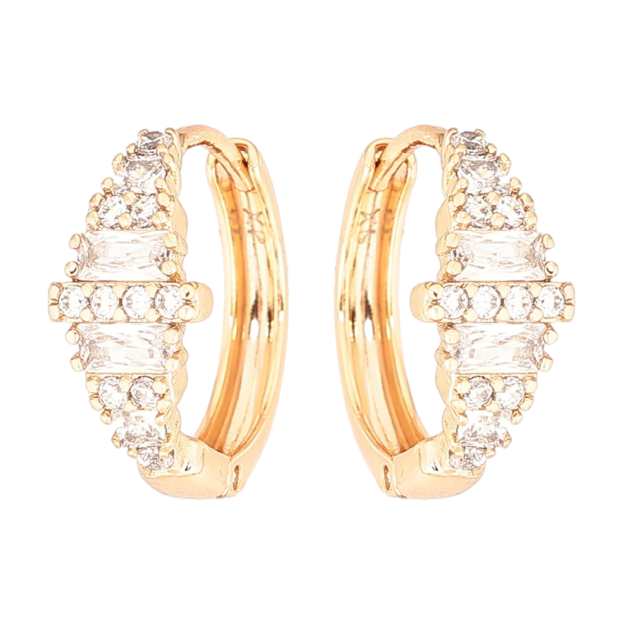 Серьги Xuping Позолота 18K колечки Инкрустация цирконием фото №1