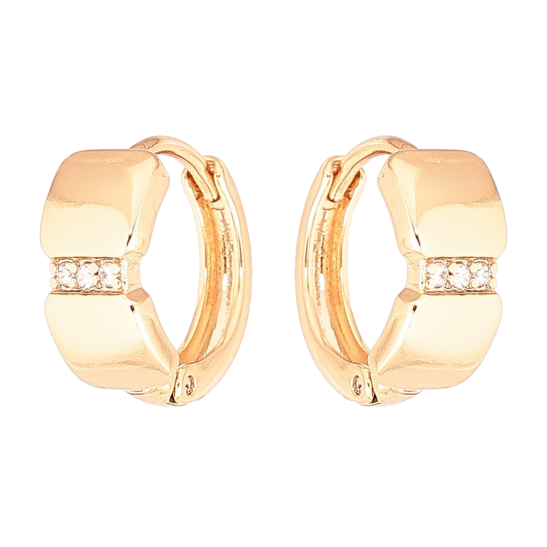 Серьги Xuping Позолота 18K колечки Узор с цирконием фото №1 Серьги Xuping Позолота 18K колечки Узор с цирконием фото №1