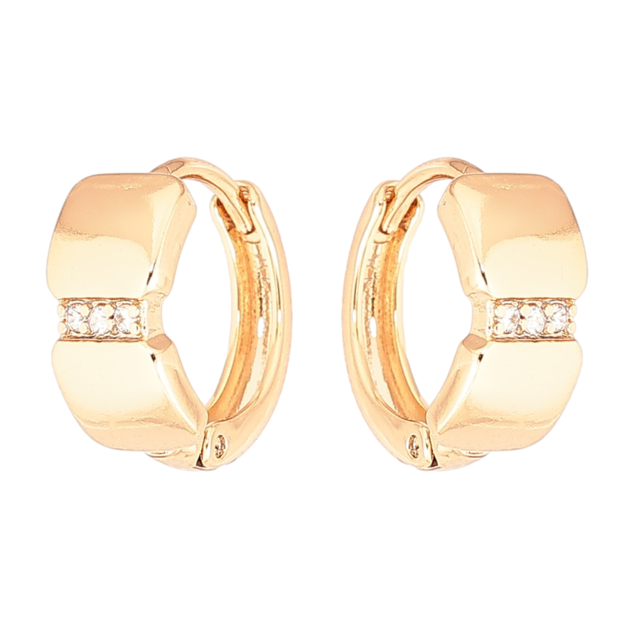 Серьги Xuping Позолота 18K колечки Узор с цирконием фото №1 Серьги Xuping Позолота 18K колечки Узор с цирконием фото №1