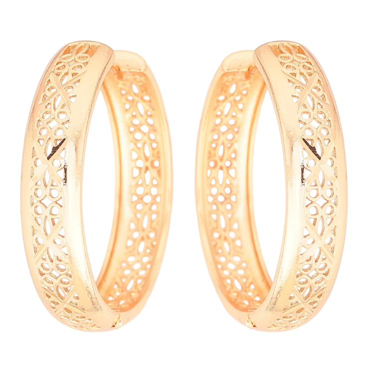 Серьги Xuping Позолота 18K колечки Резной узор фото №22 Серьги Xuping Позолота 18K колечки Резной узор фото №22