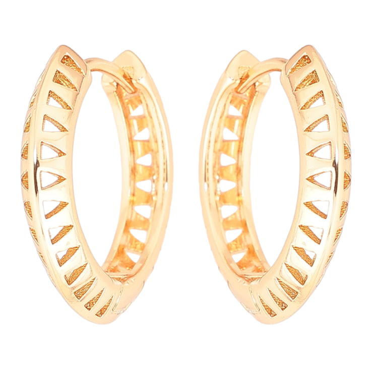 Сережки Xuping Позолота 18K колечка «Різьблений візерунок» фото №24 Сережки Xuping Позолота 18K колечка «Різьблений візерунок» фото №24