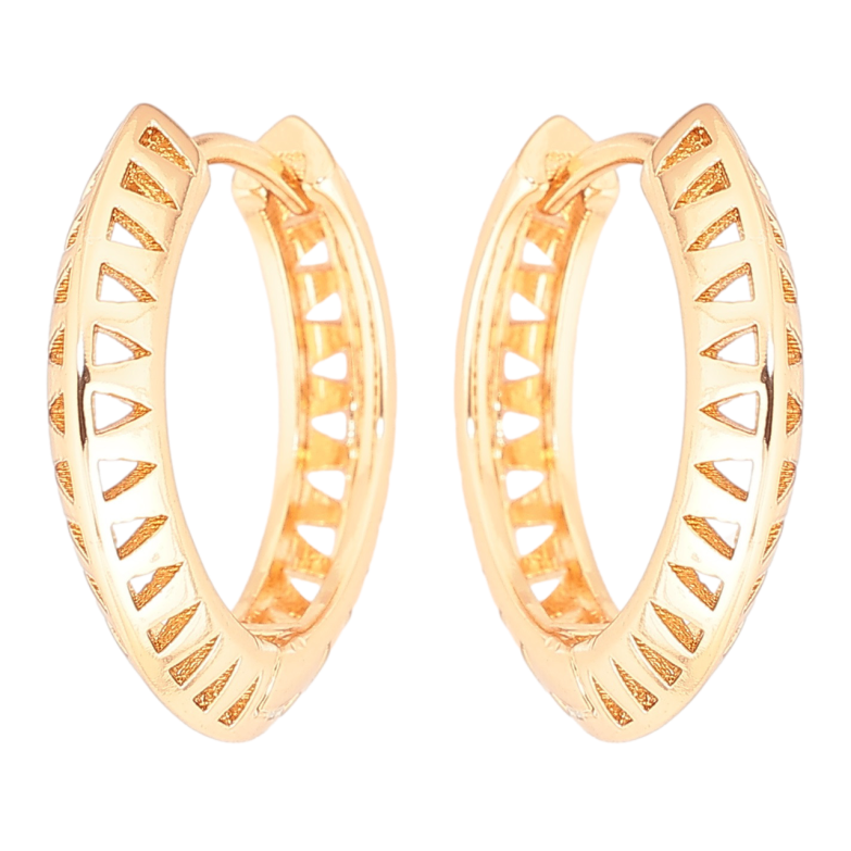 Серьги Xuping Позолота 18K колечки Резной узор фото №1