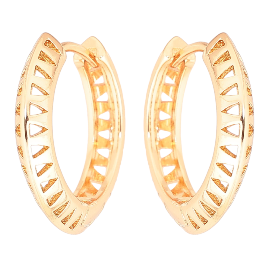 Сережки Xuping Позолота 18K колечка «Різьблений візерунок» фото №1 Сережки Xuping Позолота 18K колечка «Різьблений візерунок» фото №1