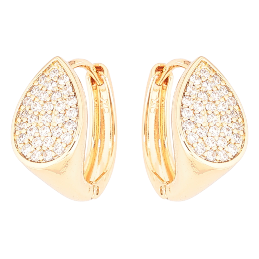 Серьги Xuping Позолота 18K колечки Капельки с инкрустацией цирконием фото №1 Серьги Xuping Позолота 18K колечки Капельки с инкрустацией цирконием фото №1