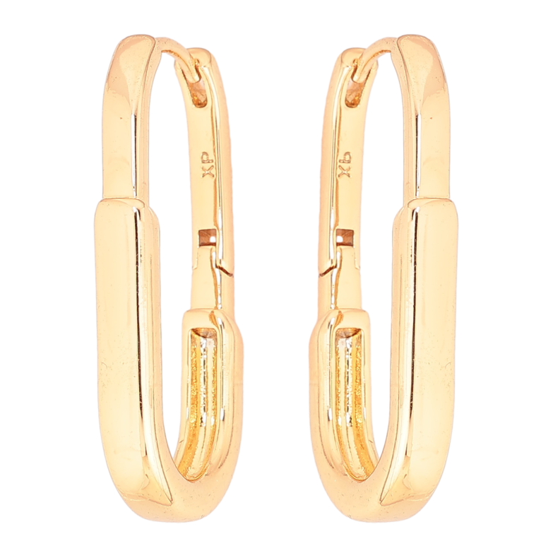 Серьги Xuping Позолота 18K колечки Овальные фото №1