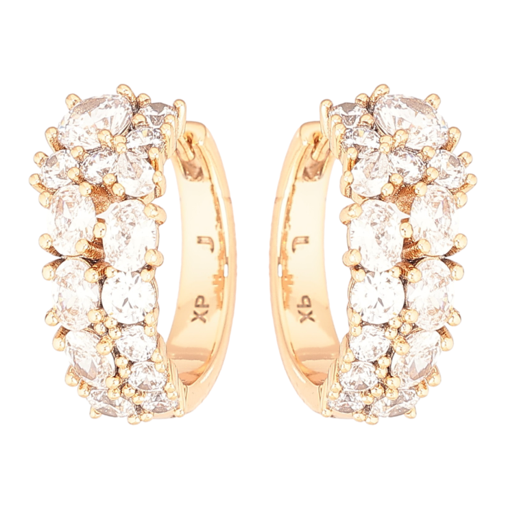 Серьги Xuping Позолота 18K колечки Инкрустация цирконием фото №9