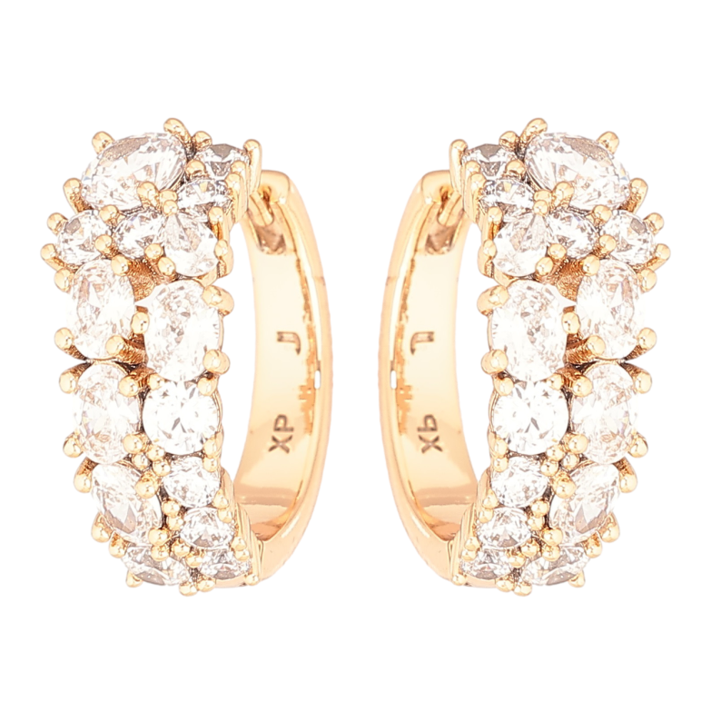 Сережки Xuping Позолота 18K колечка «Інкрустація цирконієм» фото №1 Сережки Xuping Позолота 18K колечка «Інкрустація цирконієм» фото №1