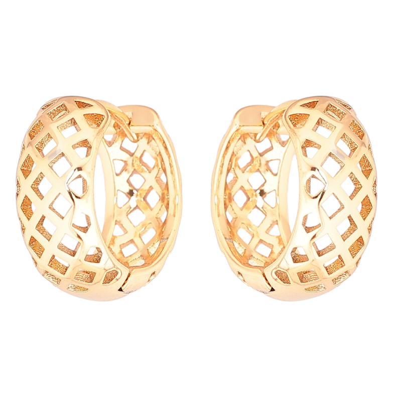 Серьги Xuping Позолота 18K колечки Резной узор фото №1