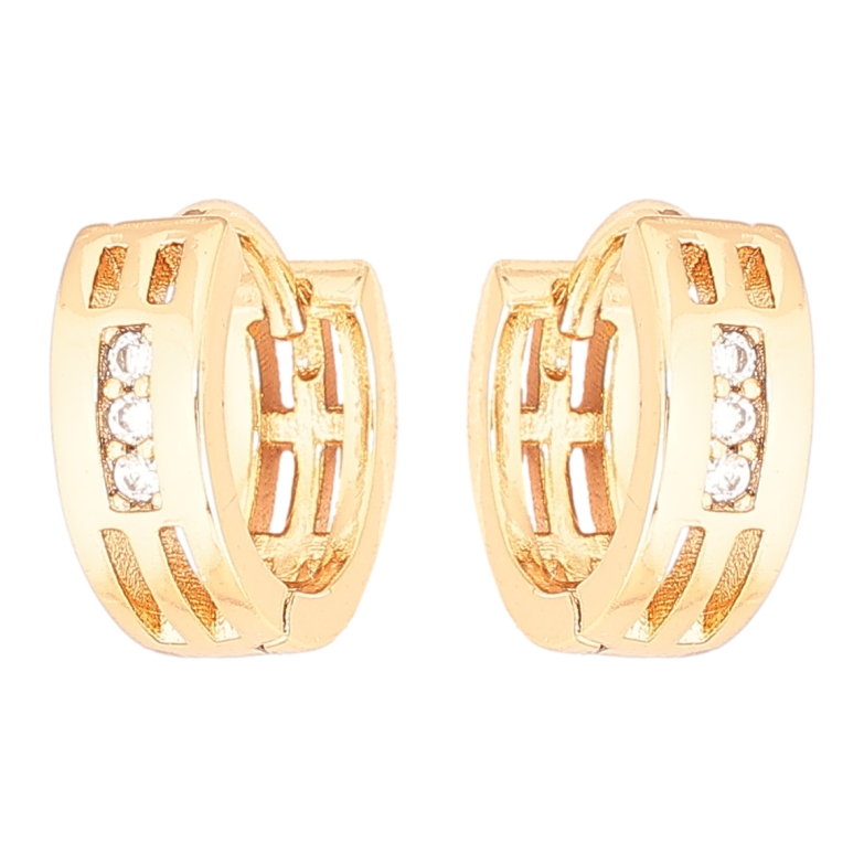 Серьги Xuping Позолота 18K колечки Узор с цирконием фото №1