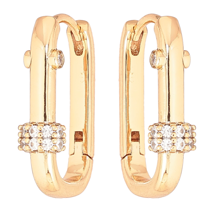 Серьги Xuping Позолота 18K колечки Овальные с цирконием фото №25 Серьги Xuping Позолота 18K колечки Овальные с цирконием фото №25