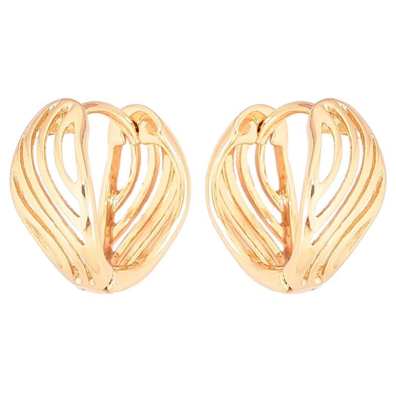 Сережки Xuping Позолота 18K колечка «Різьблений орнамент» фото №1