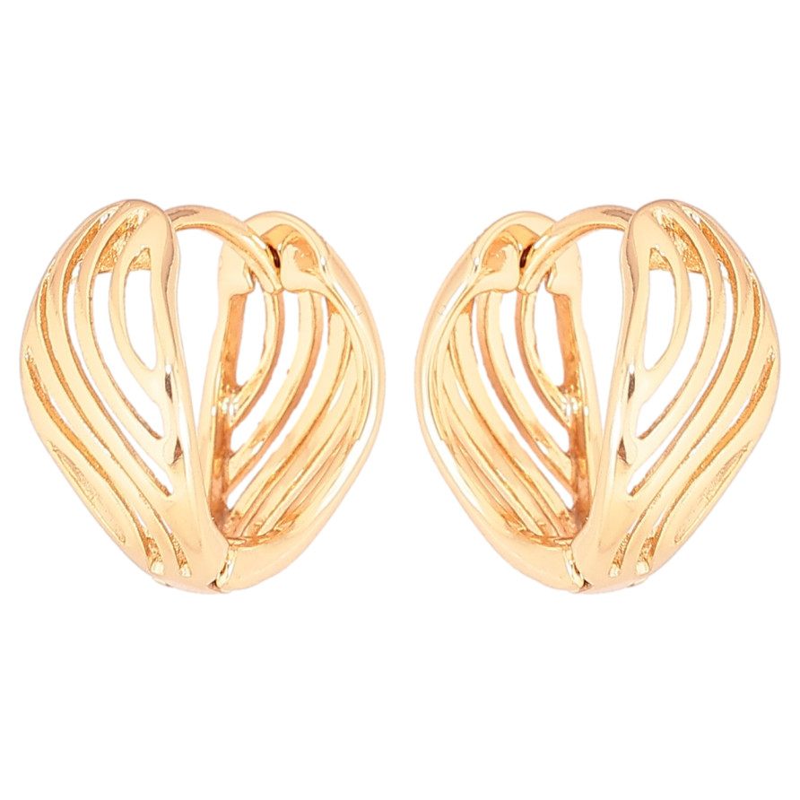 Сережки Xuping Позолота 18K колечка «Різьблений орнамент» фото №1