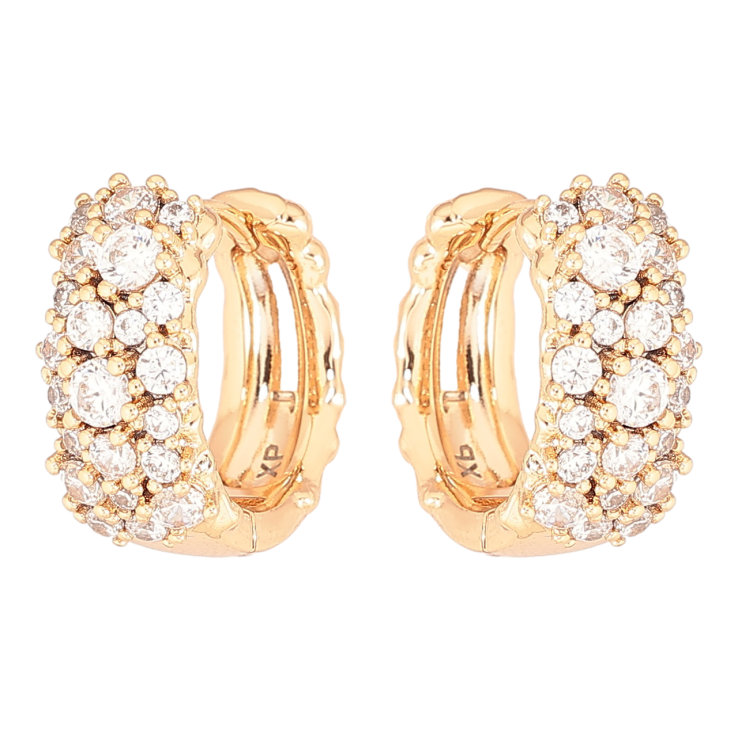 Серьги Xuping Позолота 18K колечки Инкрустация цирконием фото №14