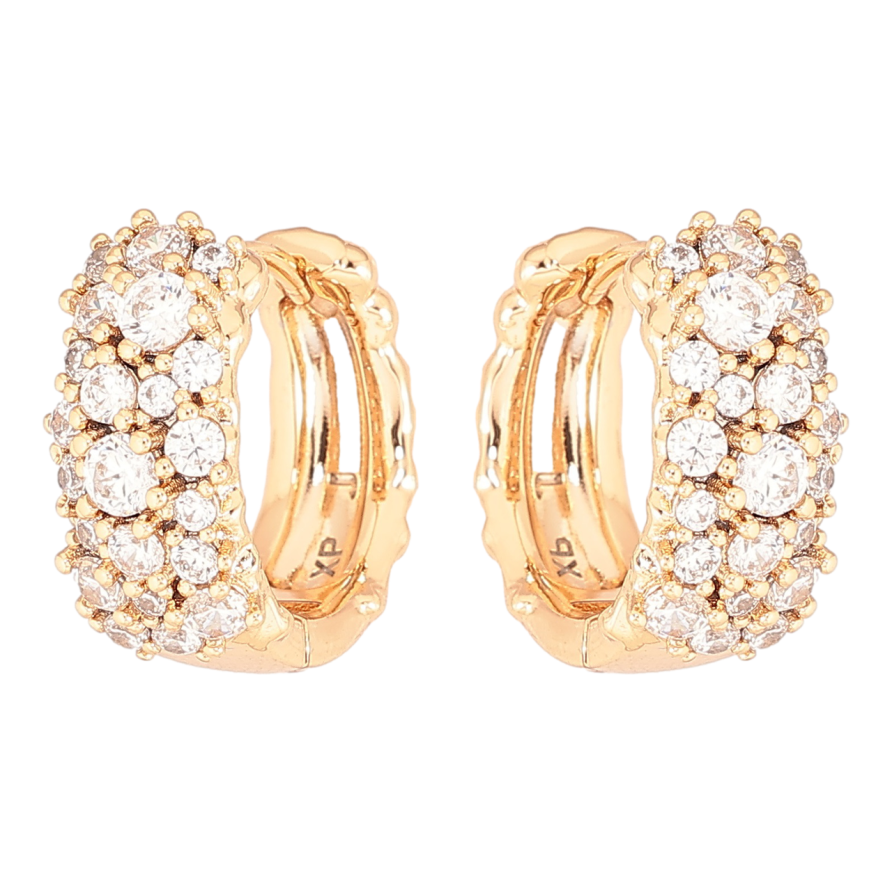 Серьги Xuping Позолота 18K колечки Инкрустация цирконием фото №1 Серьги Xuping Позолота 18K колечки Инкрустация цирконием фото №1