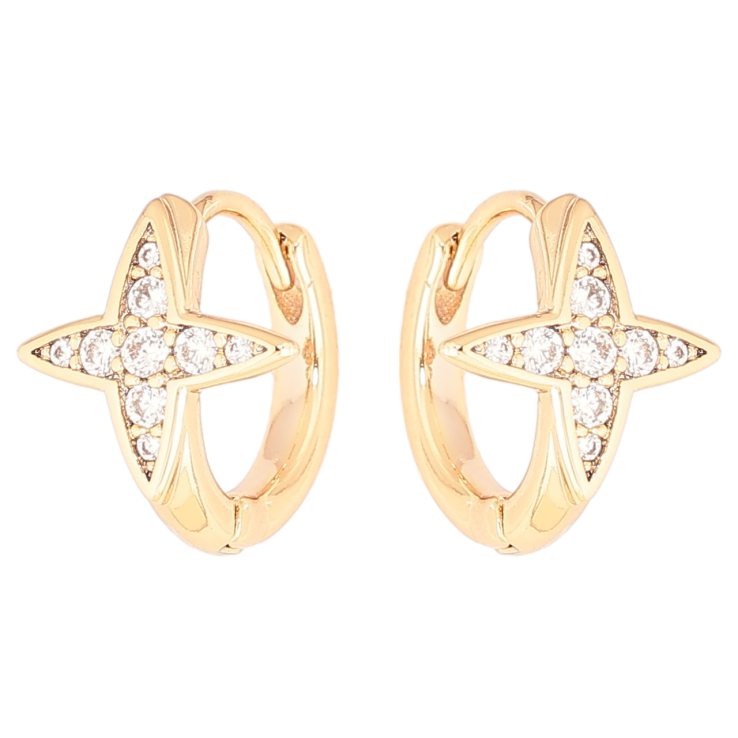 Серьги Xuping Позолота 18K колечки Звезды с цирконием фото №15