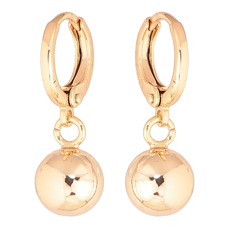 Серьги Xuping Позолота 18K подвески на колечках Шарики ø 8мм фото №21