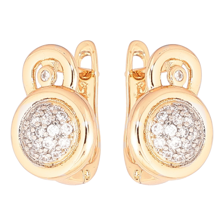 Сережки Xuping Позолота 18K + Родій англійський замок «Кола з цирконієм» фото №12