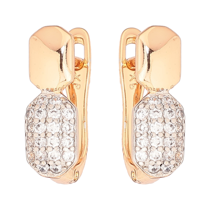 Сережки Xuping Позолота 18K + Родій англійський замок «Інкрустація цирконієм» фото №18