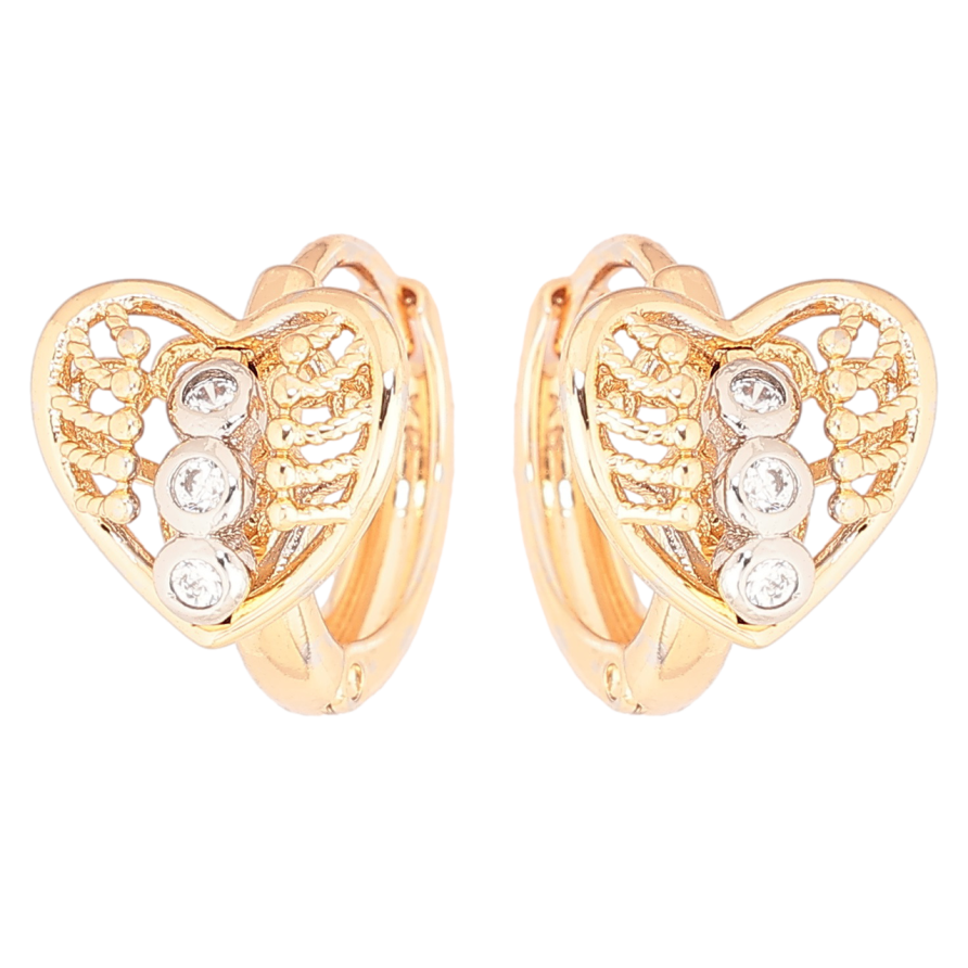 Сережки Xuping Позолота 18K + Родій колечка «Сердечка» фото №1