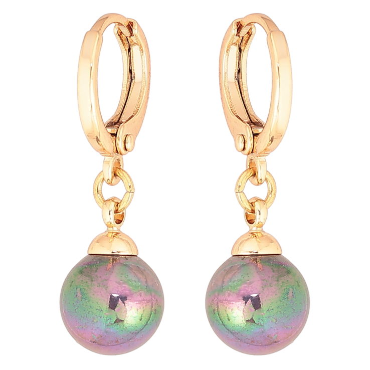 Серьги Xuping Позолота 18K подвески на колечках Черные жемчужины ø 8мм фото №21