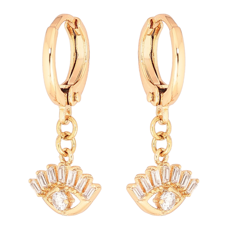 Серьги Xuping Позолота 18K подвески на колечках Глаз с цирконием фото №5