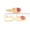 Серьги Xuping Позолота 18K подвески на колечках Подвески с красными кристальными сердечками 2 в 1 фото №2