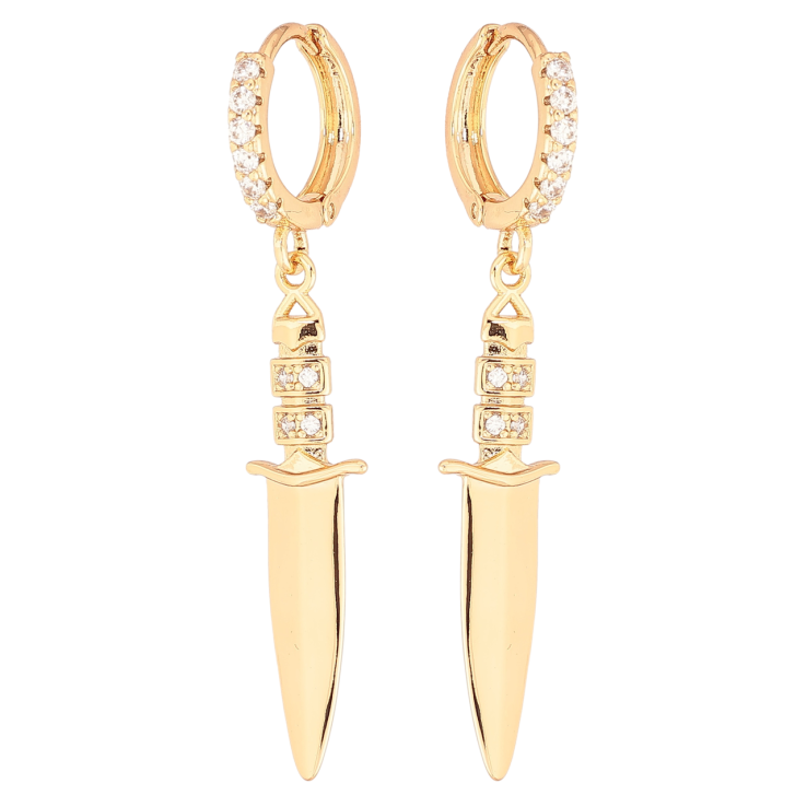 Серьги Xuping Позолота 18K подвески на колечках Кинжалы фото №25