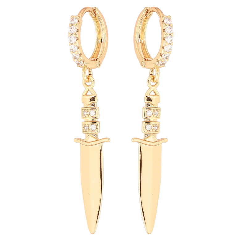 Серьги Xuping Позолота 18K подвески на колечках Кинжалы фото №15