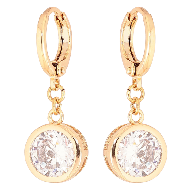 Серьги Xuping Позолота 18K подвески на колечках Кристальные подвески ø 10мм фото №9