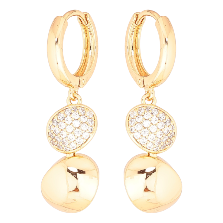 Серьги Xuping Позолота 18K подвески на колечках Декоративные подвески с цирконием фото №15