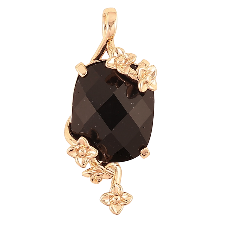 Кулон Xuping M&L Колір 18K «Квітковий візерунок з чорним кристалом для ланцюжка до 4мм фото №14 Кулон Xuping M&L Колір 18K «Квітковий візерунок з чорним кристалом для ланцюжка до 4мм фото №14