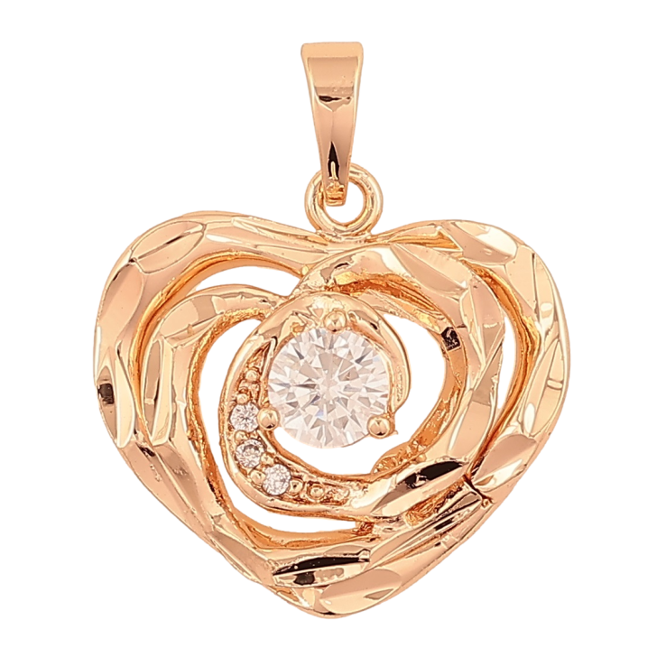 Кулон Xuping M&L Цвет 18K Сердечко с цирконием для цепочки до 5мм фото №15