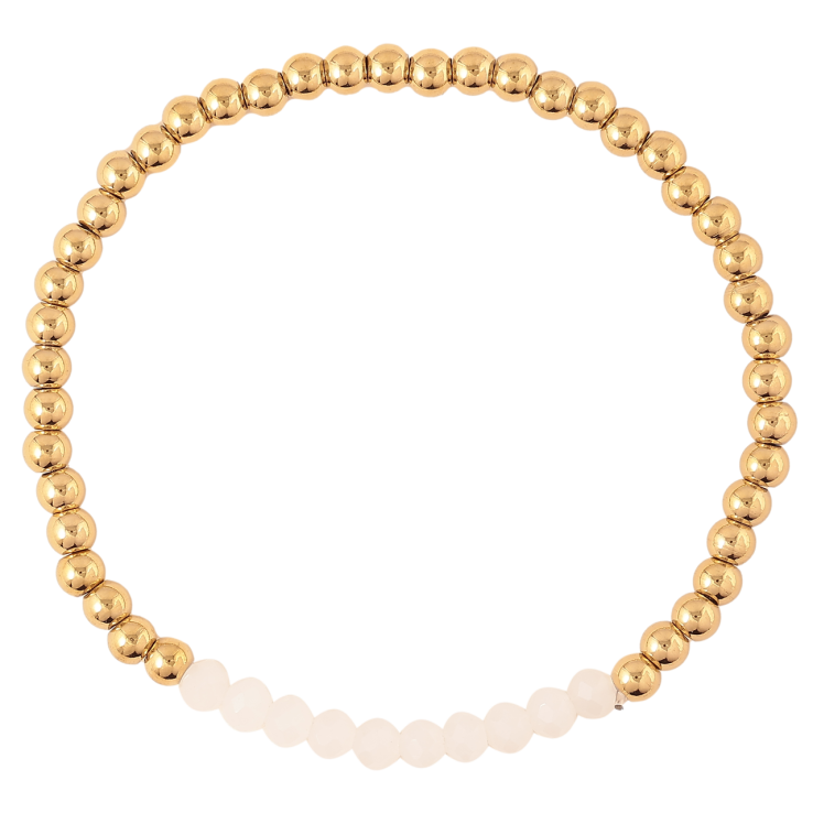 Браслет Xuping ТТМ Stainless Steel колір 14К «Золотисто-білі намистини на резинці 16-18см х 4мм фото №19 Браслет Xuping ТТМ Stainless Steel колір 14К «Золотисто-білі намистини на резинці 16-18см х 4мм фото №19