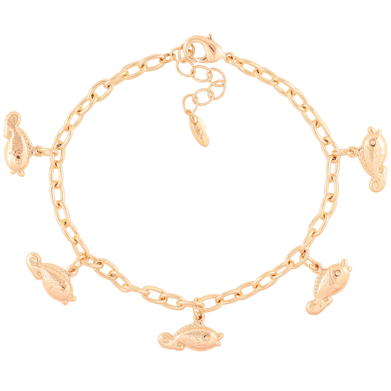 Браслет Xuping M&L Колір 18K «Ланцюжок з підвісками рибки довжина з доп.ланцюжком 19-22см х 4мм фото №2