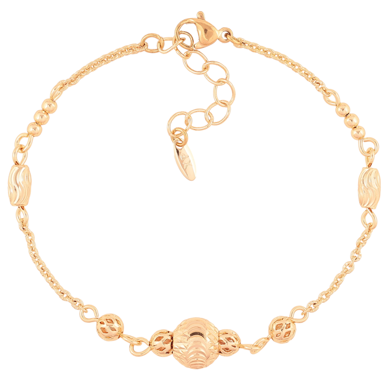 Браслет Xuping M&L Цвет 18K Цепочка с декоративными бусинами длина с доп.цепочкой 18-21.5см х 2мм фото №1