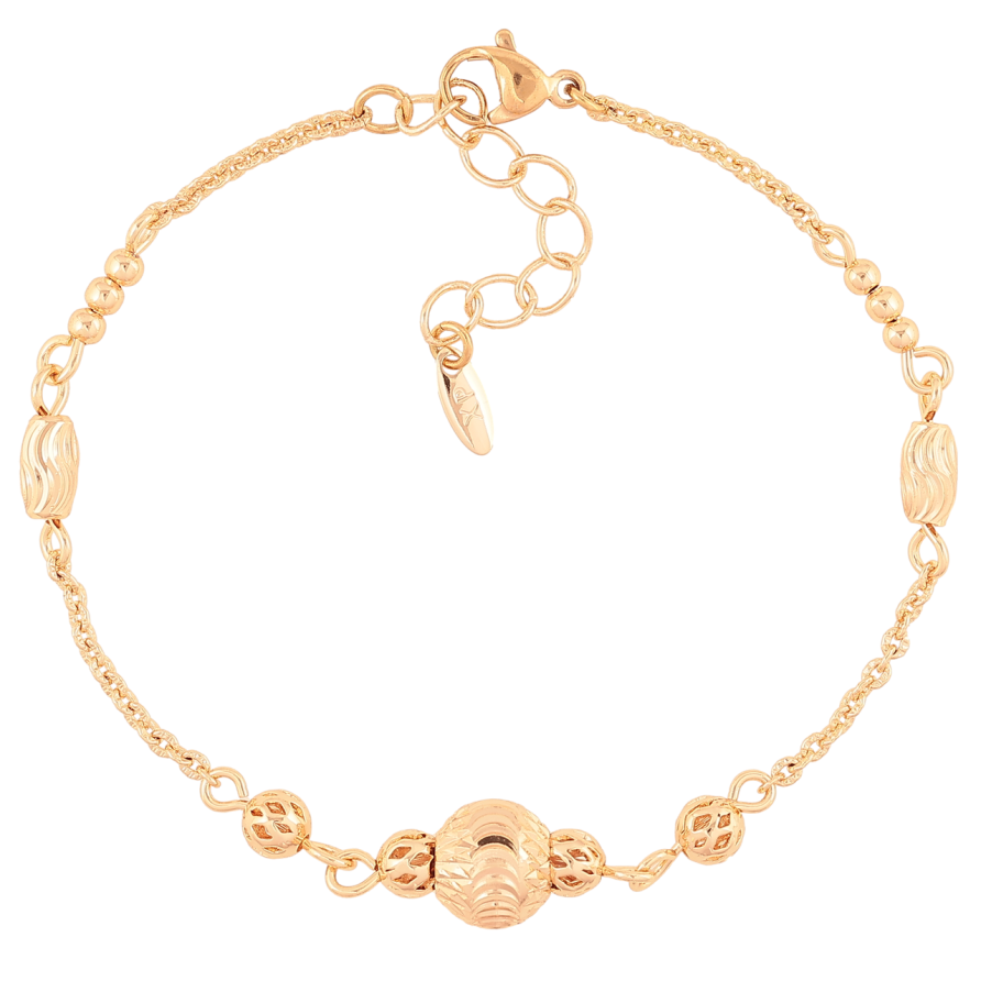 Браслет Xuping M&L Колір 18K «Ланцюжок з декоративними намистинами довжина з доп.ланцюжком 18-21.5см х 2мм фото №1