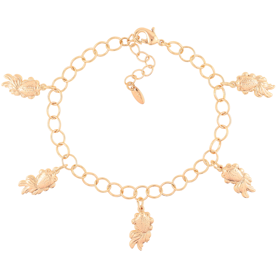 Браслет Xuping M&L Колір 18K «Ланцюжок з підвісками рибки довжина з доп.ланцюжком 19-22см х 5.5мм фото №1