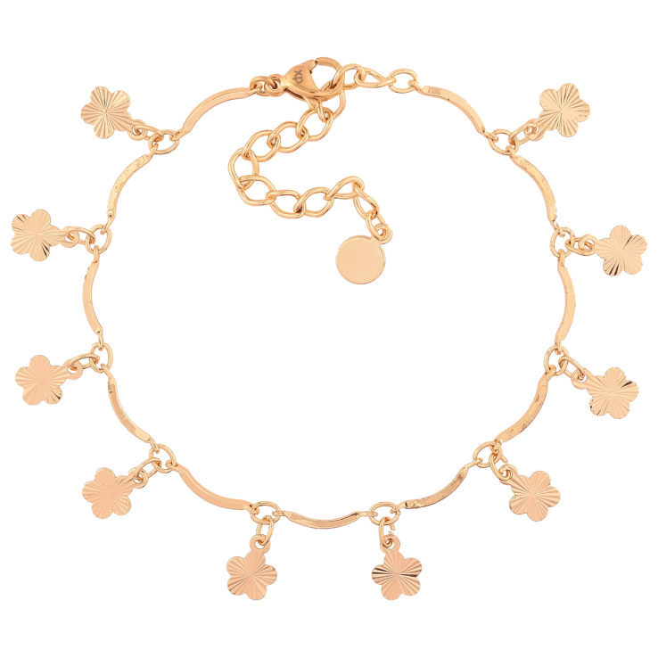 Браслет Xuping M&L Колір 18K «Квіточки довжина з доп.ланцюжком 17.5-22.5см х 1мм фото №7