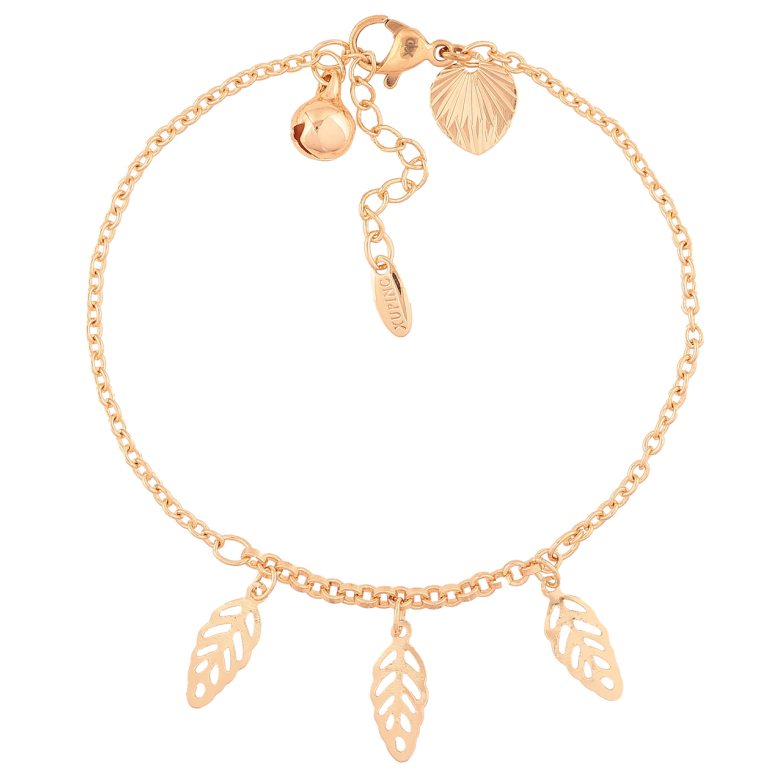 Браслет Xuping M&L Цвет 18K Цепочка с подвесками листики длина с доп.цепочкой 17-20см х 2мм фото №1
