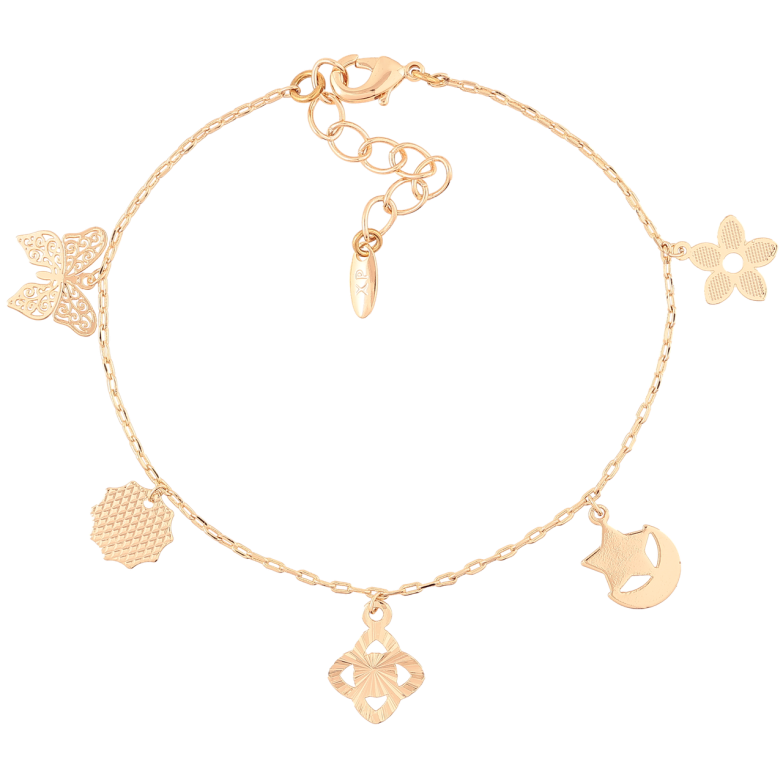 Браслет Xuping M&L Колір 18K «Ланцюжок з підвісками довжина з доп.ланцюжком 17.5-21см х 1мм фото №4