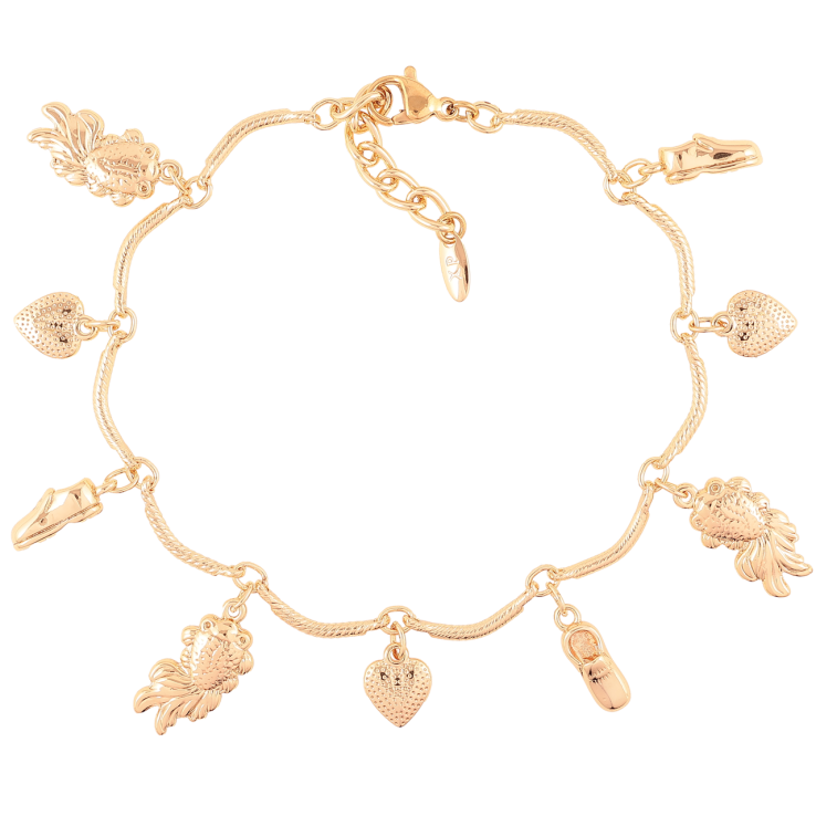 Браслет Xuping M&L Колір 18K «Ланцюжок з підвісками довжина з доп.ланцюжком 17.5-20см х 1.5мм фото №2