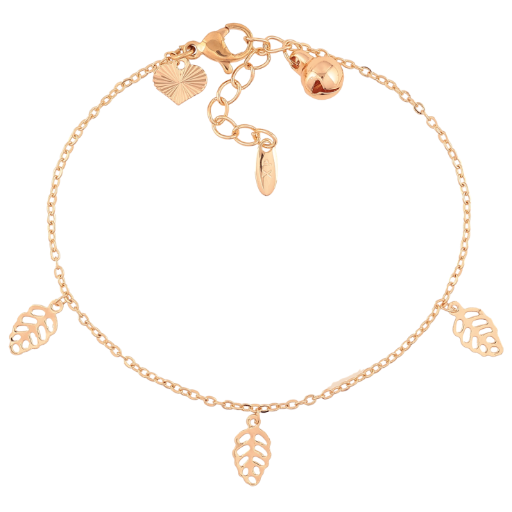 Браслет Xuping M&L Колір 18K «Ланцюжок з підвісками листочки довжина з дод.ланцюжком 17.5-19.5см х 1мм фото №10