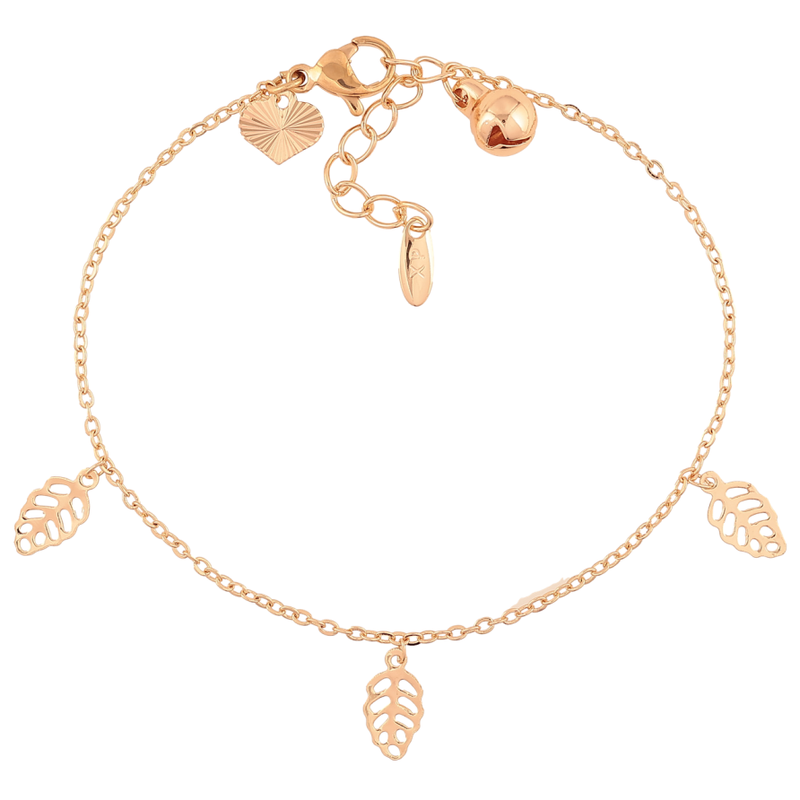 Браслет Xuping M&L Колір 18K «Ланцюжок з підвісками листочки довжина з дод.ланцюжком 17.5-19.5см х 1мм фото №1