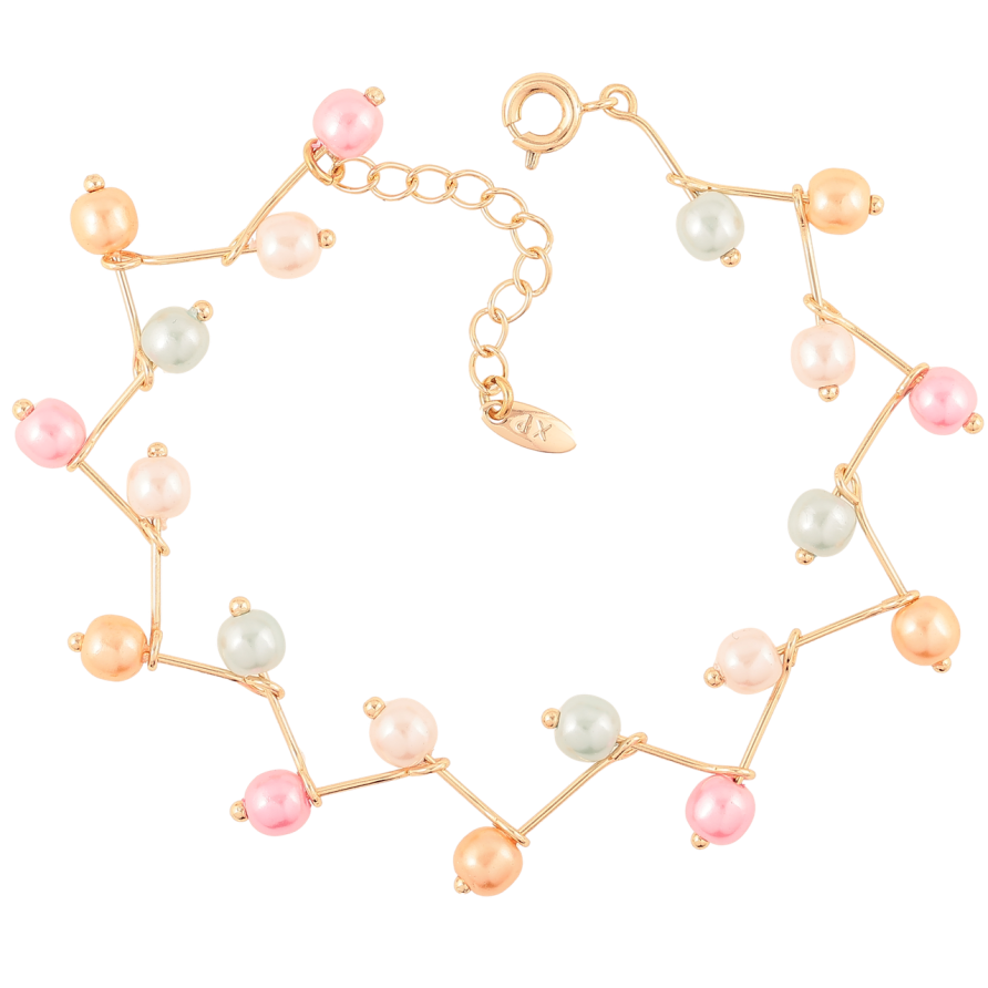 Браслет Xuping M&L Колір 18K «Різнокольорові намистини довжина з доп.ланцюжком 17.5-20см х 13мм фото №1