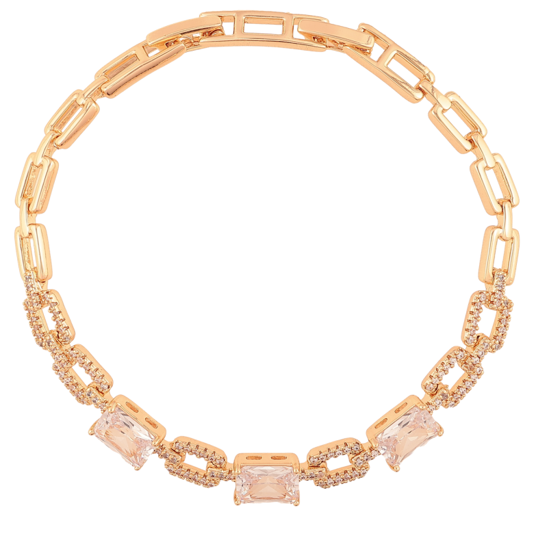 Браслет Xuping M&L Цвет 18K Узор с цирконием и кристаллами длина с доп.замком 17,19см х 4.5мм фото №1