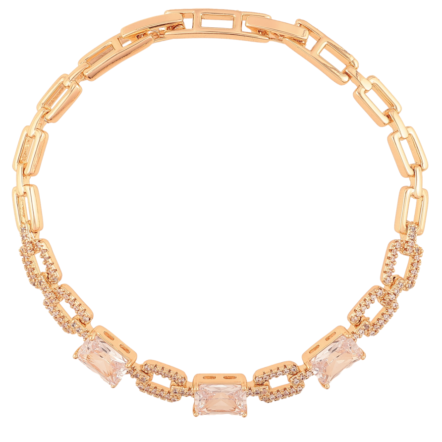 Браслет Xuping M&L Колір 18K «Візерунок з цирконієм і кристалами довжина з доп.замком 17,19см х 4.5мм фото №1