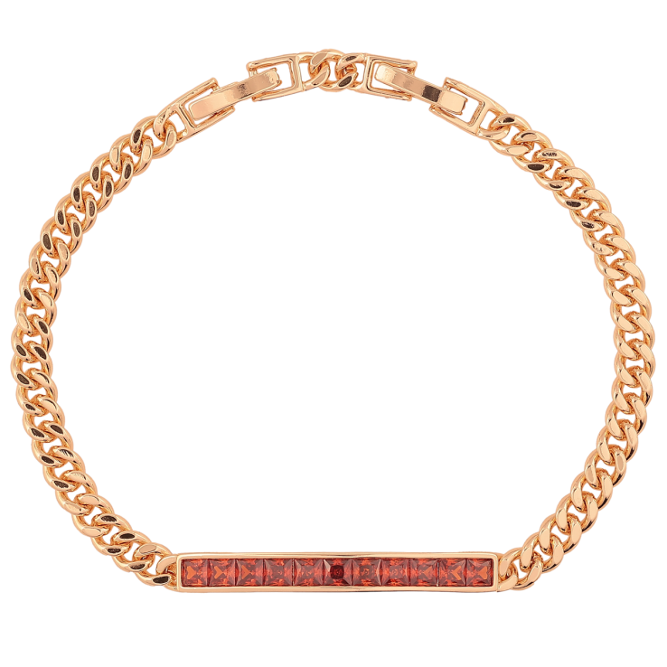 Браслет Xuping M&L Колір 18K «Ланцюжок з доріжкою червоних кристалів довжина з доп.замком 17,19.5см х 4мм фото №24